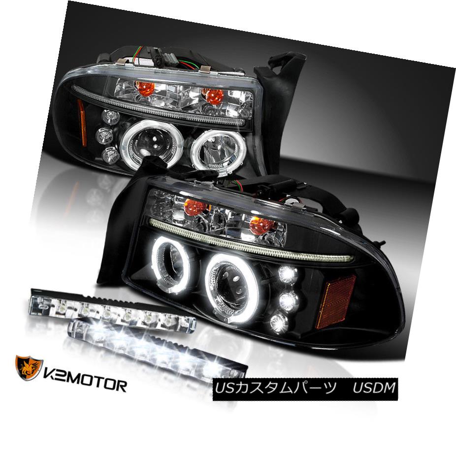 ヘッドライト 97-04 Dakota/Durango LED Halo Projector Headlights Black+6-LED Bumper DRL 97-04 Dakota / Durango LEDハロープロジェクターヘッドライトブラック+ 6 LEDバンパーDRL 【並行輸入品】 41,470円
