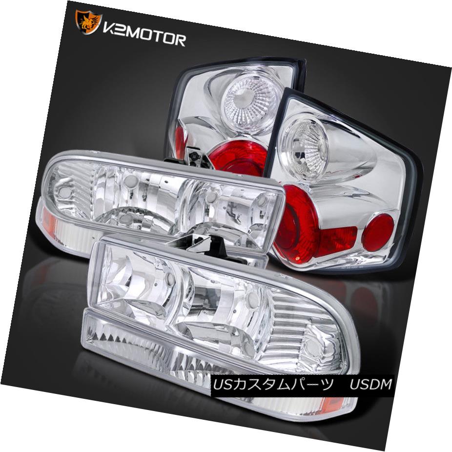 ヘッドライト 6pcs 98-04 S10 Chrome/ Clear Headlights+Bumper Lamps+Tail Lights Brake Signal 6本98-04 S10クローム/クリアヘッドライト+バーン ランプ/テールライトブレーキ信号 【並行輸入品】