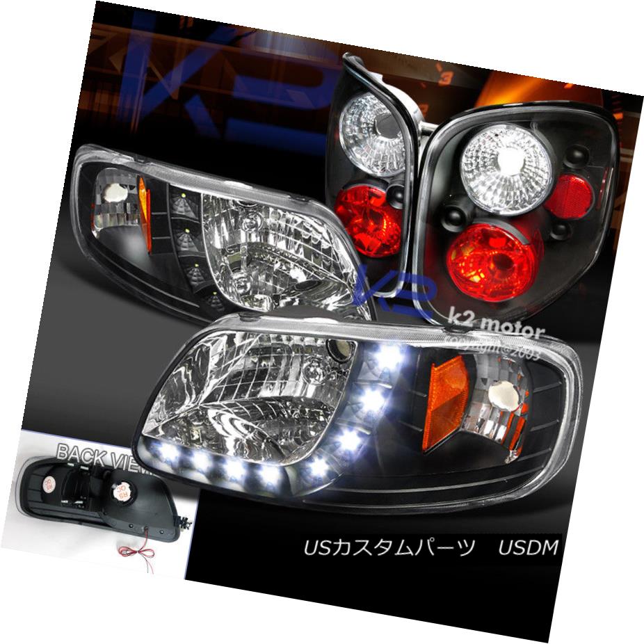 ヘッドライト 97-00 Ford F150 Pick Up Black SMD LED Stripe Headlight+Rear Tail Lamp 97-00 Ford F150ピックアップブラックSMD LEDストライプヘッドライト+リアテールランプ 【並行輸入品】