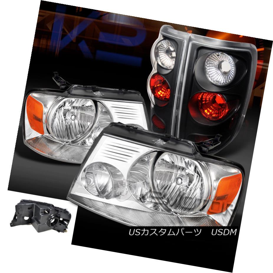 ヘッドライト 04-08 Ford F150 Crystal Chrome Headlights+Black Rear Tail Brake Lamps 04-08 Ford F150クリスタルクロムヘッドライト+ Bla ckリアテールブレーキランプ 【並行輸入品】