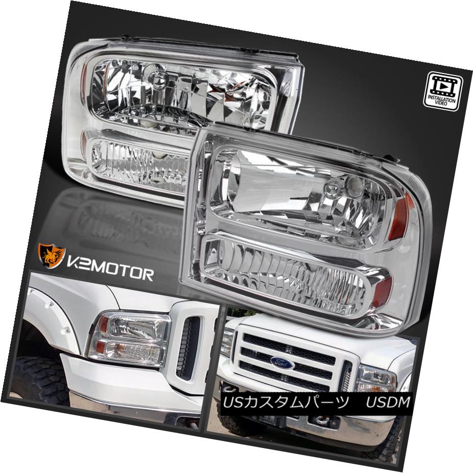 ヘッドライト 1999-2004 Ford F250 F350 SuperDuty 1PC style Chrome Headlight Bumper Lamp 1999-2004 Ford F250 F350 SuperDuty 1PCスタイルクロームヘッドライトバンパーランプ 【並行輸入品】