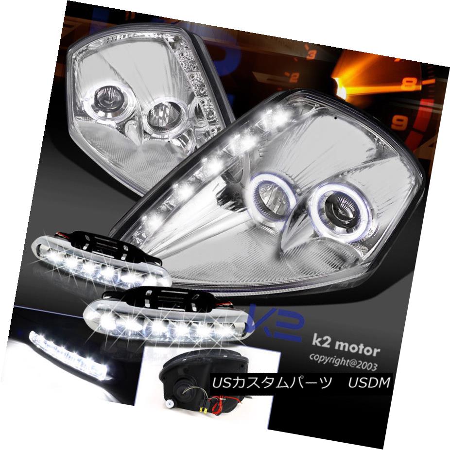 ヘッドライト 00-05 Eclipse Twin Halo SMD LED Stripe Projector Headlight+LED Fog Lamp DRL 00-05 Eclipse Twin Halo SMD LEDストライププロジェクターヘッドライト+ LEDフォグランプDRL 【並行輸入品】