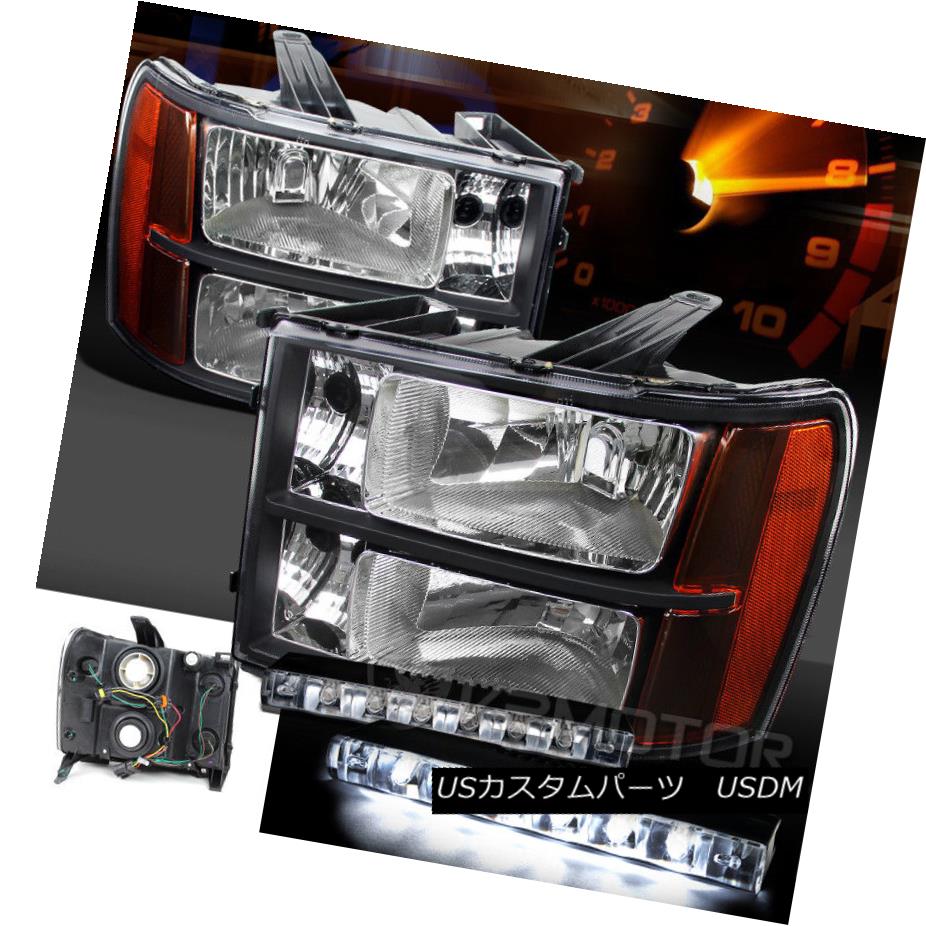 ライト ランプ 人気ショップ Lamps Drl Bumper Headlights 6 Led Amber Black 1500 2500 3500hd Sierra Gmc 07 13 ヘッドライト 07 13 Edバンパーdrlランプ 6 L Hdブラックアンバーヘッドライト 1500 2500 3500 Sierra Gmc