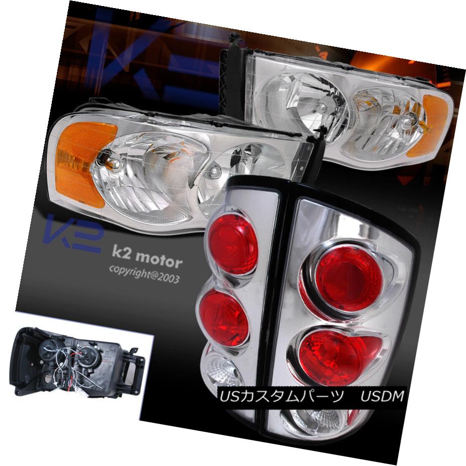 ヘッドライト 02-05 Dodge Ram 1500 Chrome Crystal Headlights+Clear Tail Brake Lamps 02-05 Dodge Ram 1500クリスタルヘッドライト+ Cle arテールブレーキランプ 【並行輸入品】