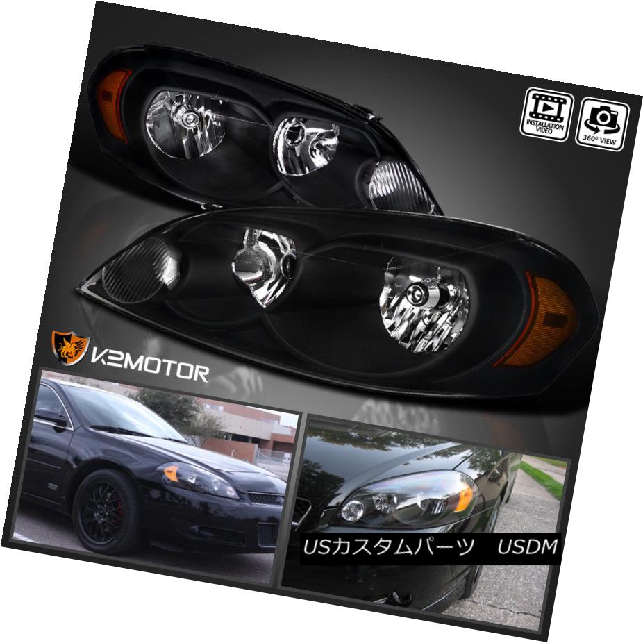 ヘッドライト 2006-2013 Chevy Impala 06-07 Monte Carlo Replacement Black Headlights Left+Right 2006-2013シボレーインパラ06-07モンテカルロ代替ヘッドライト左+右 【並行輸入品】