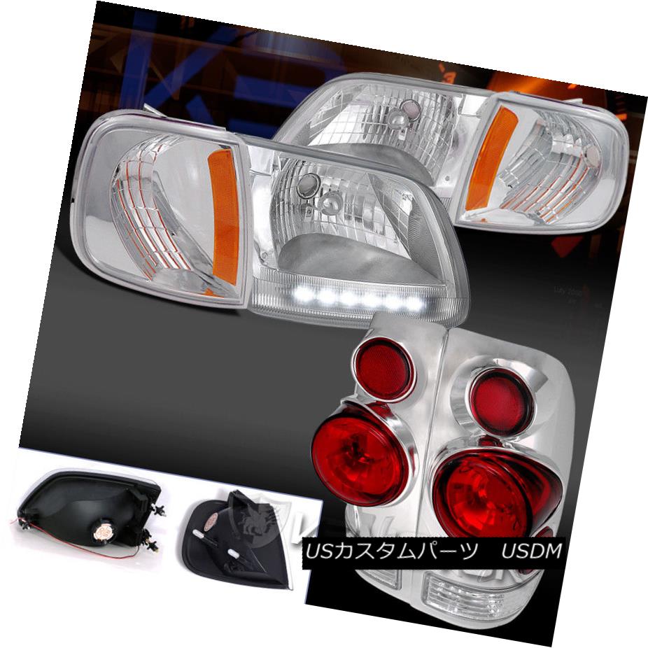 ライト・ランプ-売れ筋ランキングも掲載中！ Lights Tail Retro Light+3D Corner Headlight+Amber DRL  LED Chrome F150 Ford 97-03 ヘッドライト 97-03フォードF150クロームLED 3Dレトロテールライト  rコーナーライト+ DRLヘッドライト+アンブ - latestjokes.in