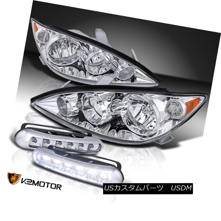 ヘッドライト For 05-06 Toyota Camry Crystal Chrome Clear Headlights+LED Bumper DRL Fog Lamps 05-06トヨタカムリクリスタルクロームクリアヘッドライト+ LEDバンパーDRLフォグランプ 【並行輸入品】