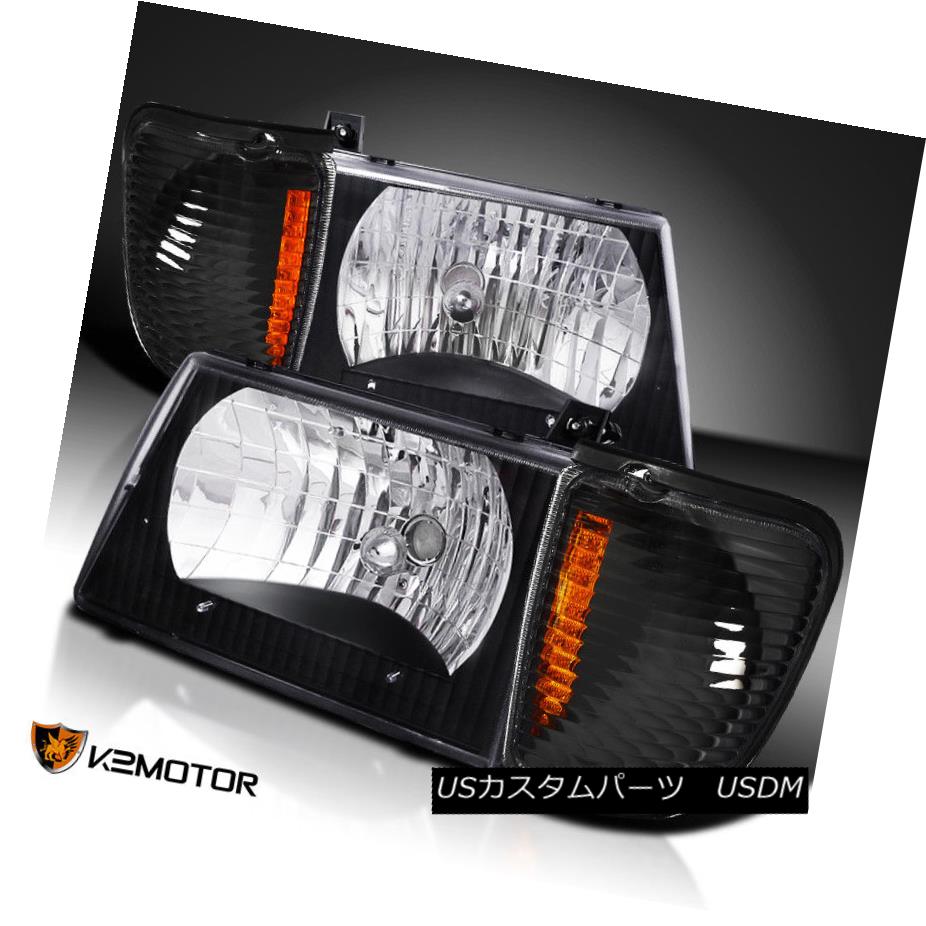 ヘッドライト 92-06 Econoline Black Diamond Headlights+Turn Signal Corner Lamps 92-06 Econolineブラックダイヤモンドヘッドライト+ Tur n信号コーナーランプ 【並行輸入品】