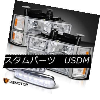 ヘッドライト 94-98 C10 Clear Headlights W/ Bulbs+Corner+Bumper Lights+LED Fog DRL Lamps Set 94-98 C10クリアヘッドライトW /球根+角+ B umperライト+ LEDフォグDRLランプセット 【並行輸入品】