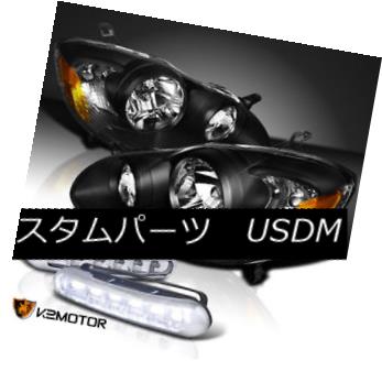 ヘッドライト For 03-08 Toyota Corolla Black Diamond Headlights w/ White LED Daytime Fog Lamps 03-08トヨタカローラブラックダイヤモンドヘッドライト、ホワイトLED昼間フォグランプ 【並行輸入品】