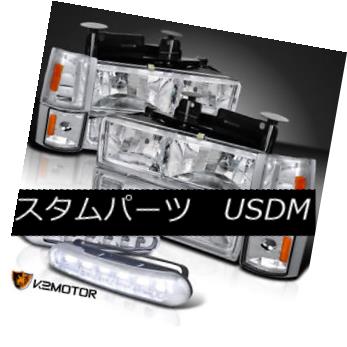 ヘッドライト 1994-1998 GMC Suburban Headlight+Corner+Bumper Signal Lamp+White LED Light Strip 1994-1998 GMC郊外ヘッドライト+トウモロコシ er +バンパーシグナルランプ+白色LEDライトストリップ 【並行輸入品】
