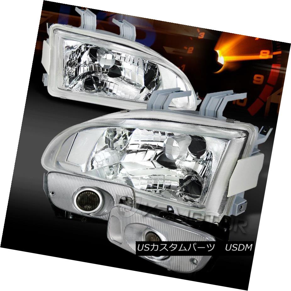 ヘッドライト Fit 92-95 Civic 2/3DR JDM Chrome Clear Headlights+Smoke Fog Lamps フィット92-95シビック2 / 3DR JDMクロームクリアヘッドライト+スモーキー keフォグランプ 【並行輸入品】