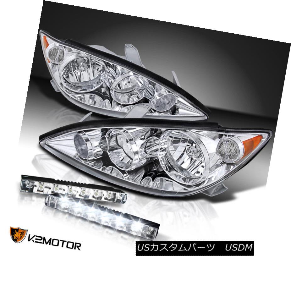 ヘッドライト For 2005-2006 Toyota Camry Crystal Chrome Headlights+6-LED Bumper DRL Lamps 2005-2006トヨタカムリクリスタルクロームヘッドライト+ 6-L EDバンパーDRLランプ 【並行輸入品】
