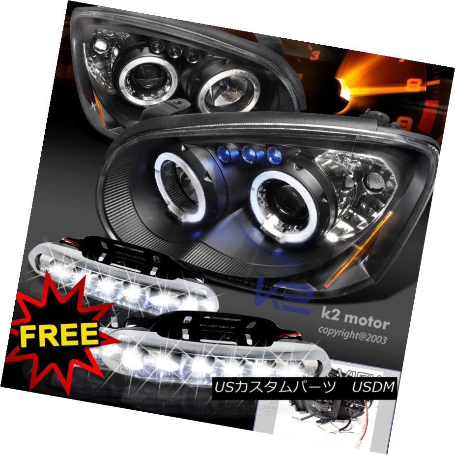 ヘッドライト For 04-05 Impreza WRX STi Halo Projector Headlights Black+LED DRL Fog Lamp 04-05インプレッサWRX STiハロープロジェクターヘッドライトブラック+ LED DRLフォグランプ 【並行輸入品】