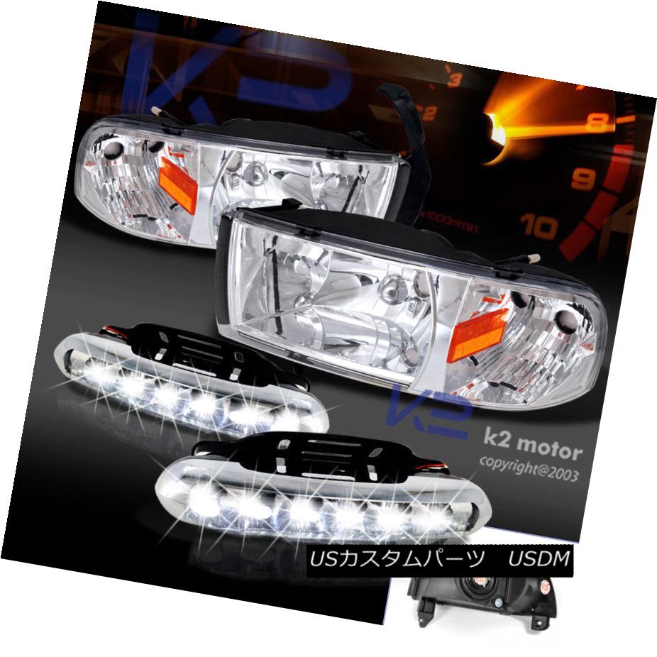 ヘッドライト 94-01 Dodge Ram 1500 2500 3500 Chrome Headlights+LED DRL Bumper Fog Lamps 94-01 Dodge Ram 1500 2500 3500クロームヘッドライト+ LED DRLバンパーフォグランプ 【並行輸入品】