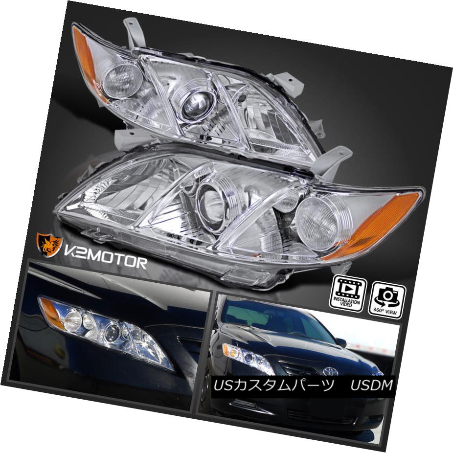 ヘッドライト For Toyota 2007-2009 Camry Crystal Clear JDM Amber Projector Headlights Pair トヨタ2007-2009カムリクリスタルクリアJDMアンバープロジェクターヘッドライトペア用 【並行輸入品】