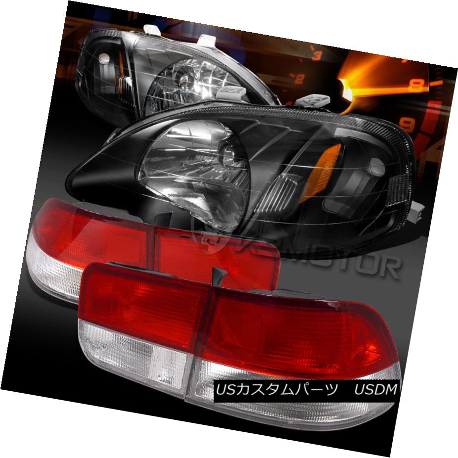 種類豊富な品揃え ライト ランプ Crystal Black 2dr Civic 99 00 Fit ヘッドライト Headlights Red フィット99 00シビック2drブラッククリスタルヘッドライト レッドクリアテールランプ Lamps Tail Clear Www Thepitchblog It