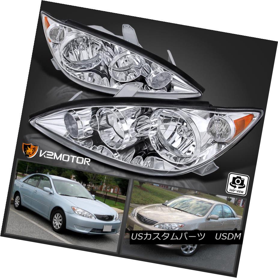 ヘッドライト For 2005-2006 Toyota Camry Crystal Chrome Replacement Headlights Left+Right 2005-2006トヨタカムリ用クリスタルクロム交換ヘッドライト左+右 【並行輸入品】