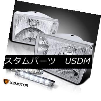 ヘッドライト Chrome 93-98 Jeep Grand Cherokee Clear Headlight+6-LED DRL Fog Lights Chrome 93-98ジープグランドチェロキークリアヘッドライト+ 6-LE D DRLフォグライト 【並行輸入品】