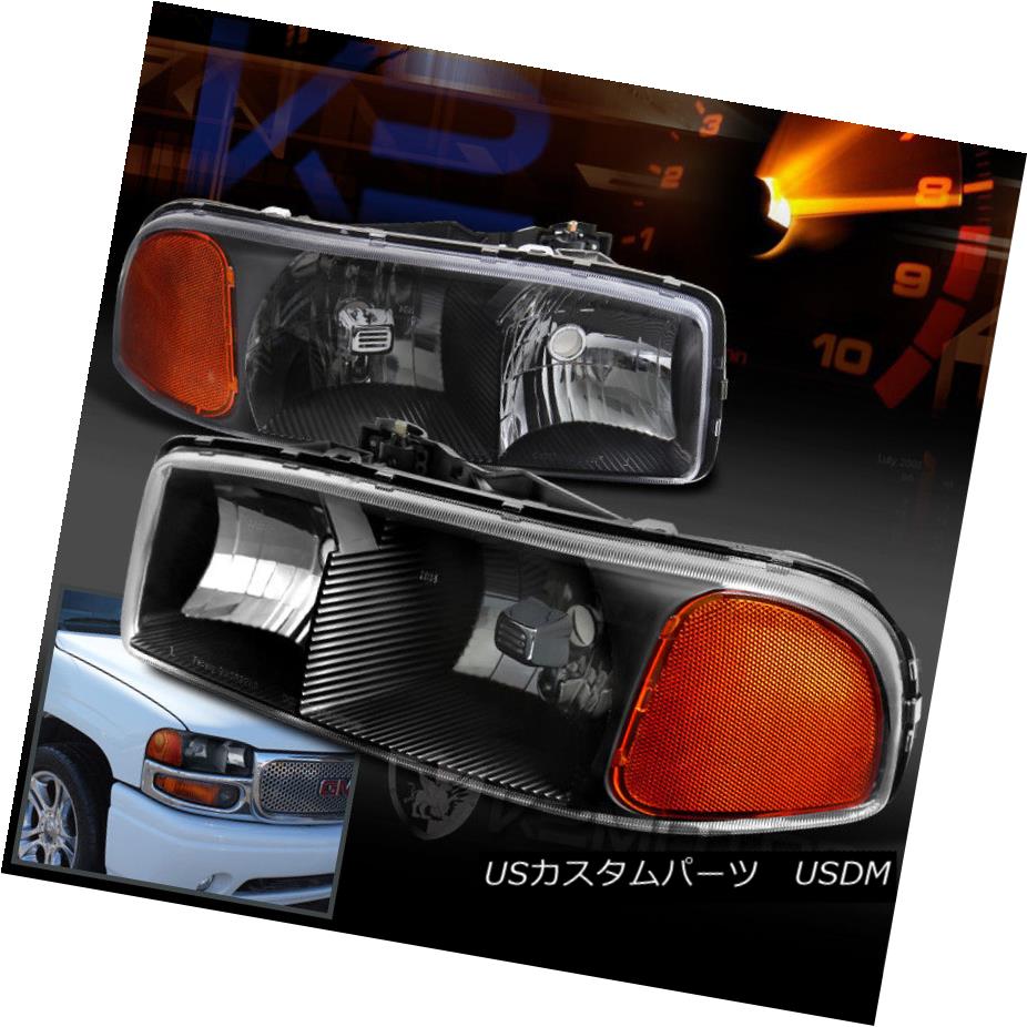 ヘッドライト 1999-2006 GMC Sierra Yukon Denali XL Black Housing Front Headlights Left+Right 1999-2006 GMC Sierra YukonデナリXLブラックハウジングフロントヘッドライト左+右 【並行輸入品】