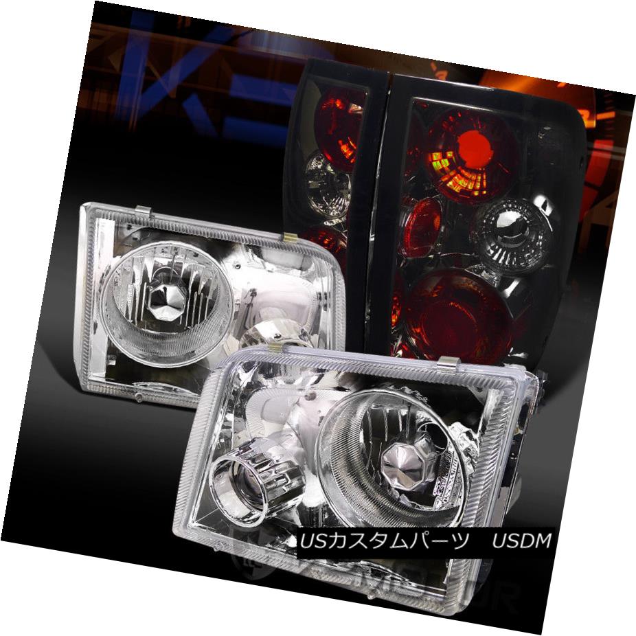 ヘッドライト 93-97 Ford Ranger Chrome Clear Projector Headlights+Smoke Tail Brake Lamps 93-97 Ford Rangerクロームクリアプロジェクターヘッドライト+スモーク keテールブレーキランプ 【並行輸入品】