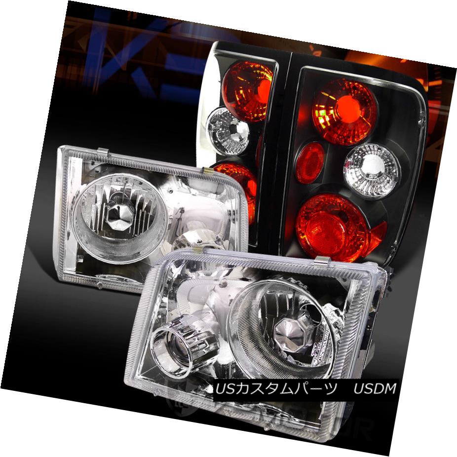 ヘッドライト 93-97 Ford Ranger Chrome Clear Projector Headlights+Black Tail Brake Lamps 93-97 Ford Rangerクローム・クリア・プロジェクター・ヘッドライト+ Bla ckテール・ブレーキ・ランプ 【並行輸入品】