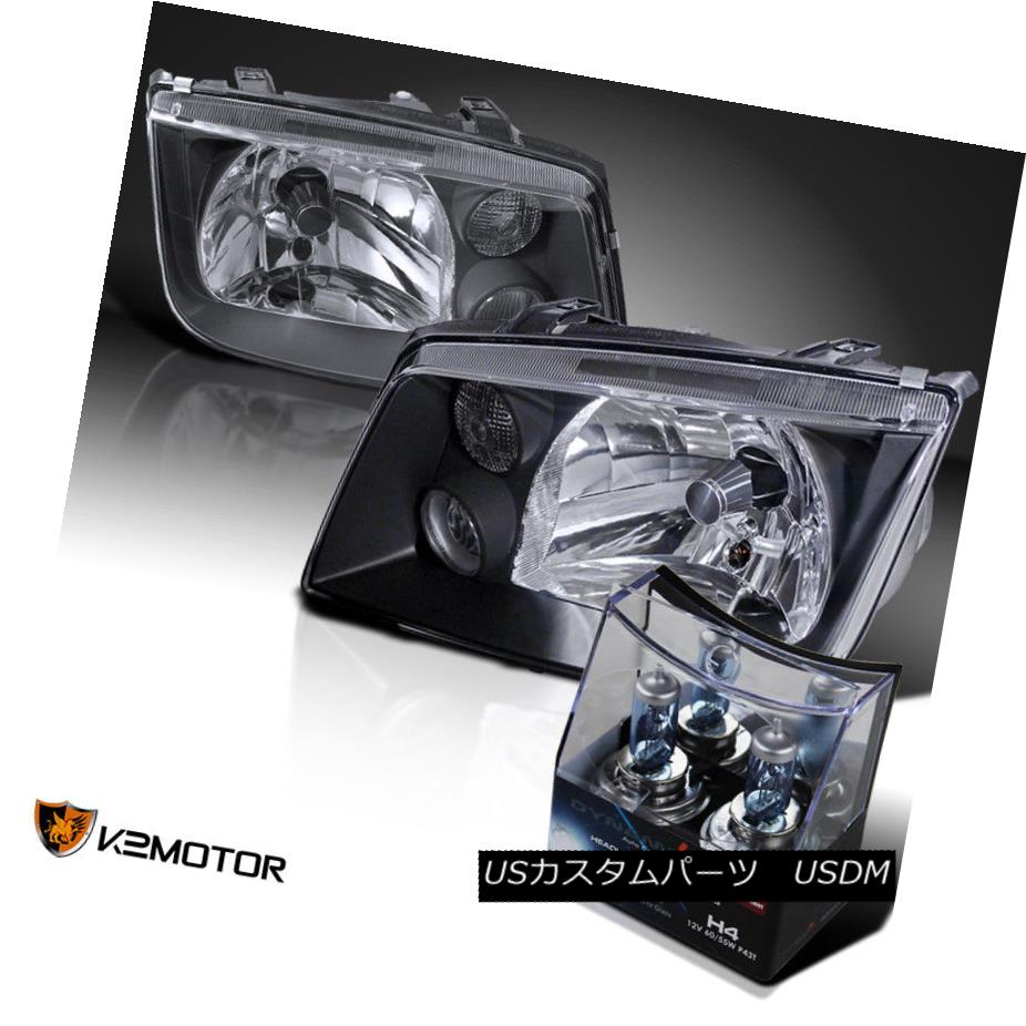 ヘッドライト For 99-05 VW Jetta Bora MK4 Black Headlights w/Fog Lights+2x Halogen Light Bulbs 99-05 VWジェッタボラMK4ブラックヘッドライト（フォグライト+ 2xハロゲン電球付き） 【並行輸入品】