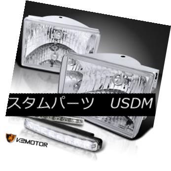 ヘッドライト 93-98 Jeep Grand Cherokee Chrome Clear Headlight+8-LED Bumper Fog Lamp DRL 93-98ジープグランドチェロキークロームクリアヘッドライト+ 8-LE DバンパーフォグランプDRL 【並行輸入品】