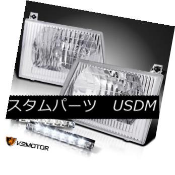 ヘッドライト 92-06 Ford Econoline Chrome Clear Headlight+6-LED Bumper Fog Lights DRL 92-06 Ford Econolineクロームクリアヘッドライト+ 6-LE DダンパーフォグライトDRL 【並行輸入品】