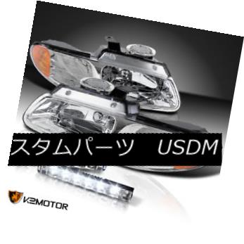 ヘッドライト 96-00 Caravan Town & Country Voyager Chrome Headlights+6-LED Bumper DRL Lamps 96-00キャラバンタウン＆amp; カントリーボイジャークロームヘッドライト+ 6-L EDバンパーDRLランプ 【並行輸入品】 32,175円