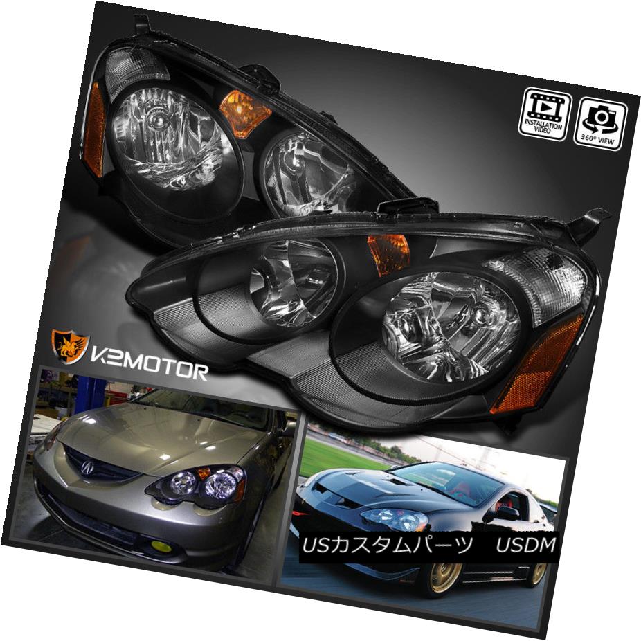 ヘッドライト [JDM Black] 2002-2004 Acura RSX DC5 Replacement Headlights Head Lamps Left+Right [JDM Black] 2002-2004 Acura RSX DC5ヘッドライトヘッドランプ左右+ 【並行輸入品】