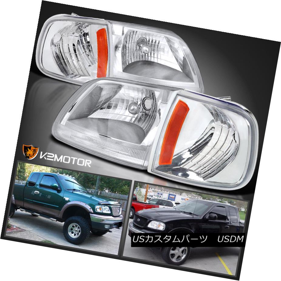 ヘッドライト 97-03 Ford F150 Expedition Crystal Chrome Headlights+Corner Signal Lamp 97-03 Ford F150遠征クリスタル・クローム・ヘッドライト+ Cor ner Signal Lamp 【並行輸入品】