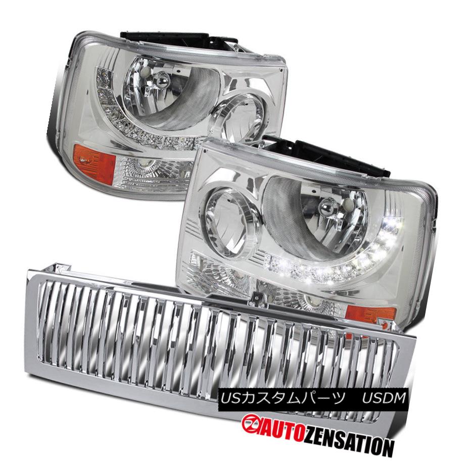 メーカー公式ショップ ライト ランプ 1pc Led Clear Silverado Chevy 99 02 ヘッドライト Style Grille Hood Vertical Ome Chr 1pcスタイルヘッドライト Silveradoクリアled Chevy 99 02 Grille Hood Vertical Headlights Chrome Gs Louislegrand Com