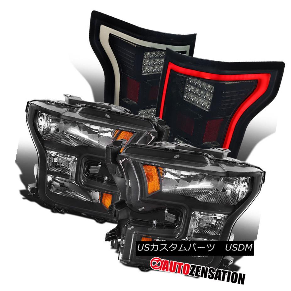 お手頃価格 ライト ランプ Lamps Tail Black Glossy Headlights Led Black Truck F150 15 17 Ford ヘッドライト Replacement Led光沢のあるブラックテールランプの交換 F150トラックブラックヘッドライト フォード15 17 Craccs Gob Ni