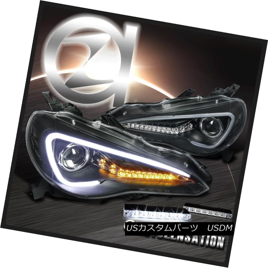 ヘッドライト For 12-17 Scion FR-S Toyota 86 Black LED Signal Projector Headlights+6-LED DRL 12-17サイオンFR-S用トヨタ86ブラックLEDシグナルプロジェクターヘッドライト+ 6-L ED DRL 【並行輸入品】