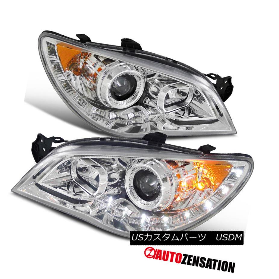 ヘッドライト For 06-07 Subaru Impreza WRX Chrome Clear R8 LED DRL Projector Headlights 06-07スバルインプレッサWRXクロームクリアR8 LED DRLプロジェクターヘッドライト用 【並行輸入品】