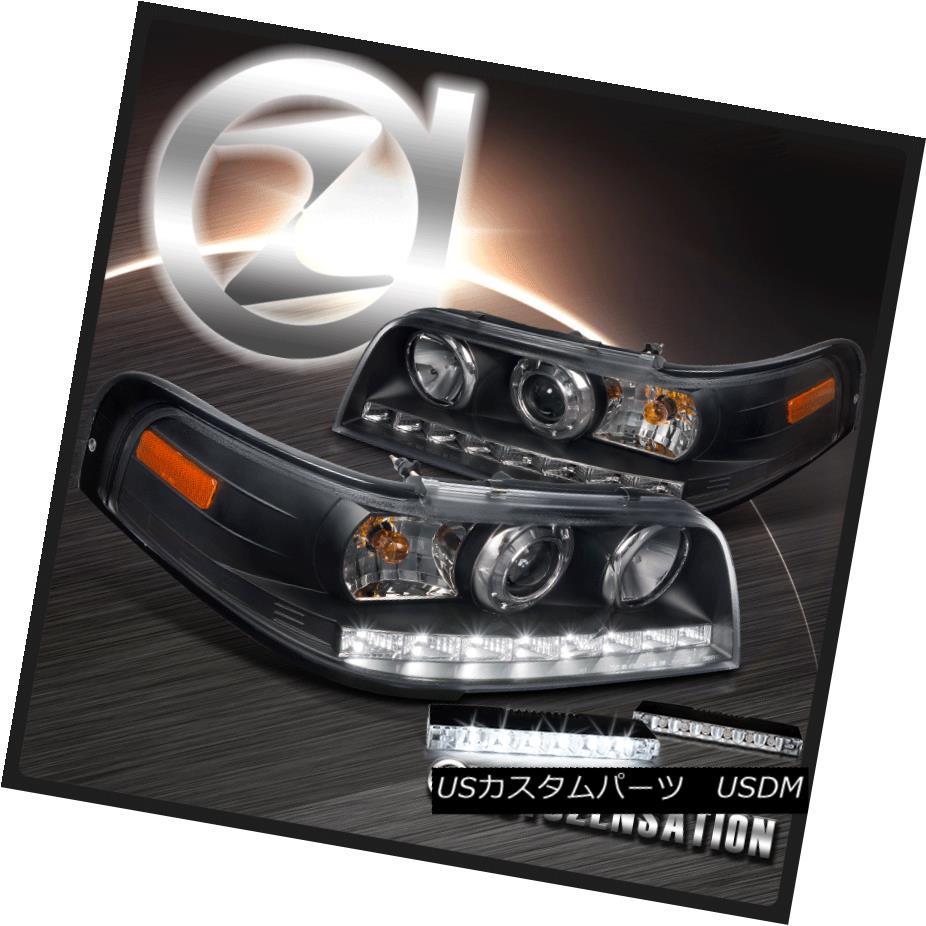ヘッドライト 98-11 Crown Victoria Black 1PC Style Projector Headlights+6-LED DRL Fog Lamps 98-11クラウンビクトリアブラック1PCスタイルプロジェクターヘッドライト+ 6-L ED DRLフォグランプ 【並行輸入品】