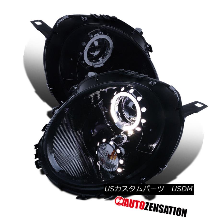 ヘッドライト 07-12 Mini Cooper Glossy Black Halo Projector Headlights Pair Lamps Replacement 07-12ミニクーパー光沢ブラックハロープロジェクターヘッドライトペアランプ交換 【並行輸入品】