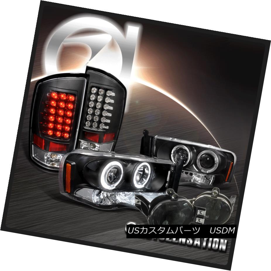 ヘッドライト 02-05 Ram Black Halo Projector Headlights+Smoke Fog DRL+LED Tail Lamps 02-05ラムブラックハロープロジェクターヘッドライト+スモーキー keフォグDRL + LEDテールランプ 【並行輸入品】