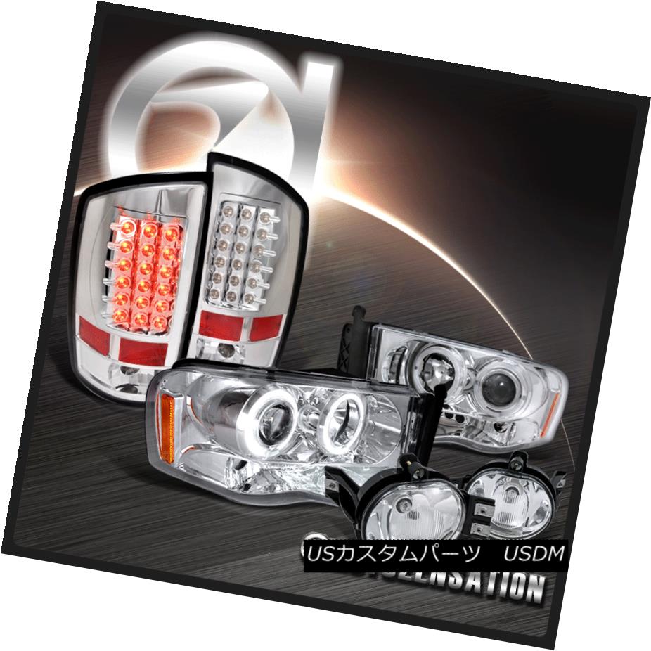 ヘッドライト Chrome Dodge 02-05 Ram 1500 Halo Projector Headlights+Fog Lamps+LED Tail Lights Chrome Dodge 02-05 Ram 1500ハロープロジェクターヘッドライト+フォグランプ+ LEDテールライト 【並行輸入品】