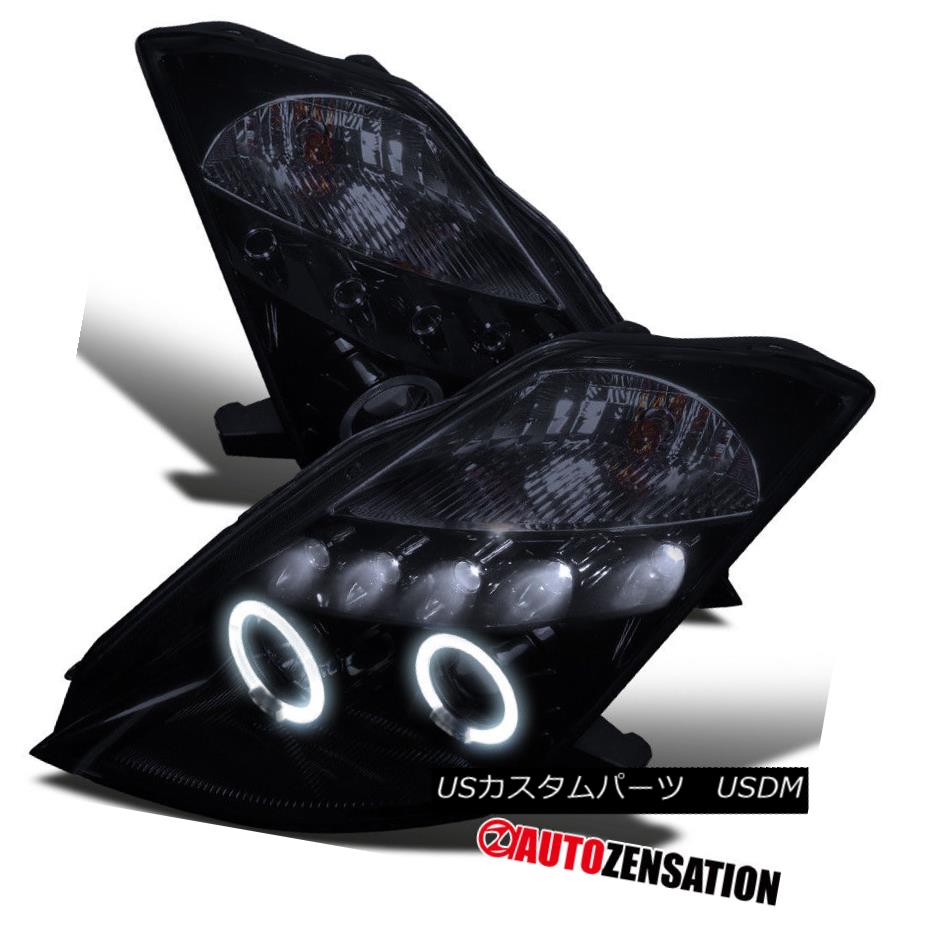 ヘッドライト For 03-05 350Z Z33 [Glossy Black] LED DRL Halo Projector Headlights 03-05 350Z Z33用[光沢ブラック] LED DRLハロープロジェクターヘッドライト 【並行輸入品】