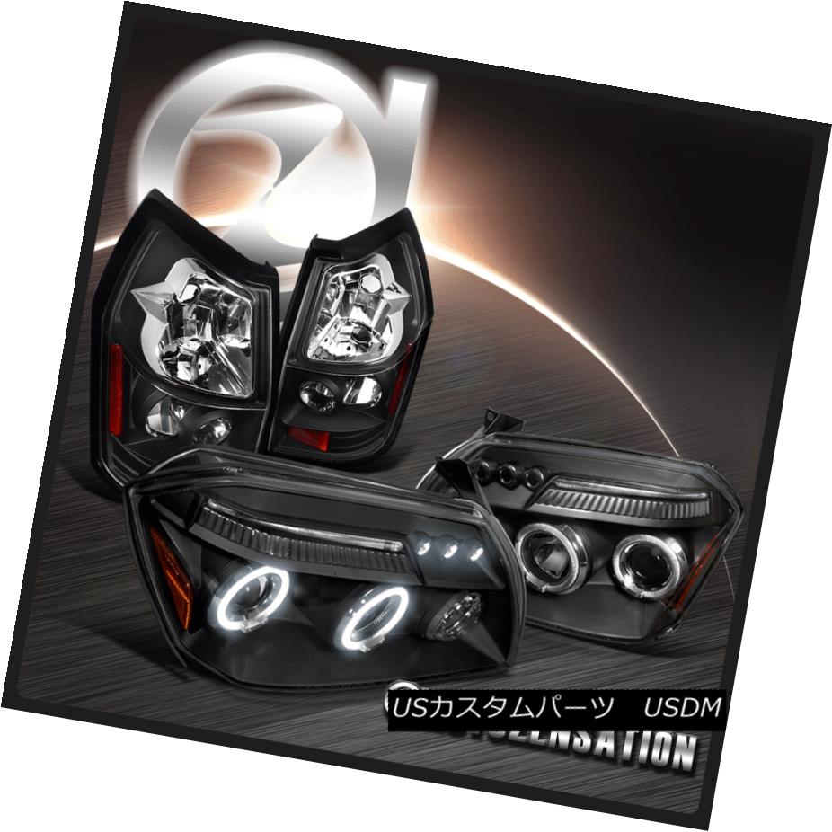 ヘッドライト 05-07 Dodge Magnum Black Dual Halo LED Projector Headlights+Tail Brake Lamps 05-07ダッジマグナムブラックデュアルハローLEDプロジェクターヘッドライト+タイ lブレーキランプ 【並行輸入品】
