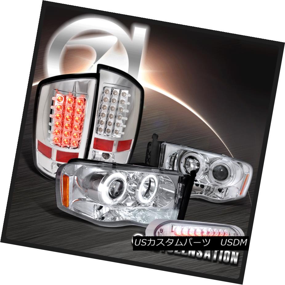 ヘッドライト 02-05 Ram 1500 Chrome Halo Projector Headlights+LED Tail Lamps+3RD Brake Light 02-05ラム1500クロームハロープロジェクターヘッドライト+ LEDテールランプ+ 3RDブレーキライト 【並行輸入品】