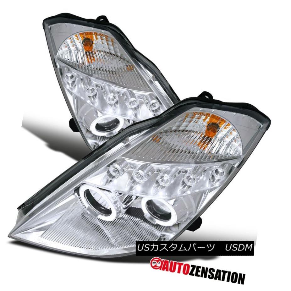 ヘッドライト For 03-05 350Z Fairlady Chrome LED DRL Halo Projector Headlights 03-05 350Z Fairlady Chrome LED DRLハロープロジェクターヘッドライト用 【並行輸入品】