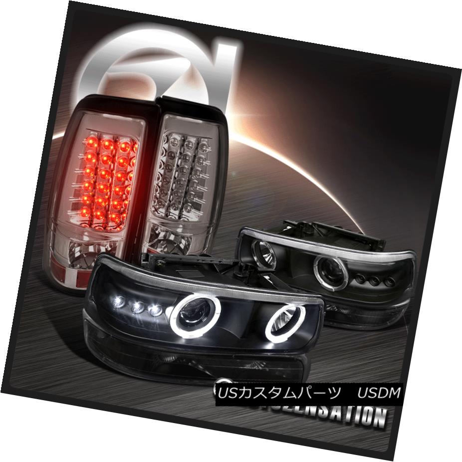 ヘッドライト 99-02 Silverado Fleetside Black Projector Headlight+Bumper+Smoke LED Tail Lights 99-02 Silverado Fleetside黒プロジェクターヘッドライト+バンプ er +スモークLEDテールライト 【並行輸入品】