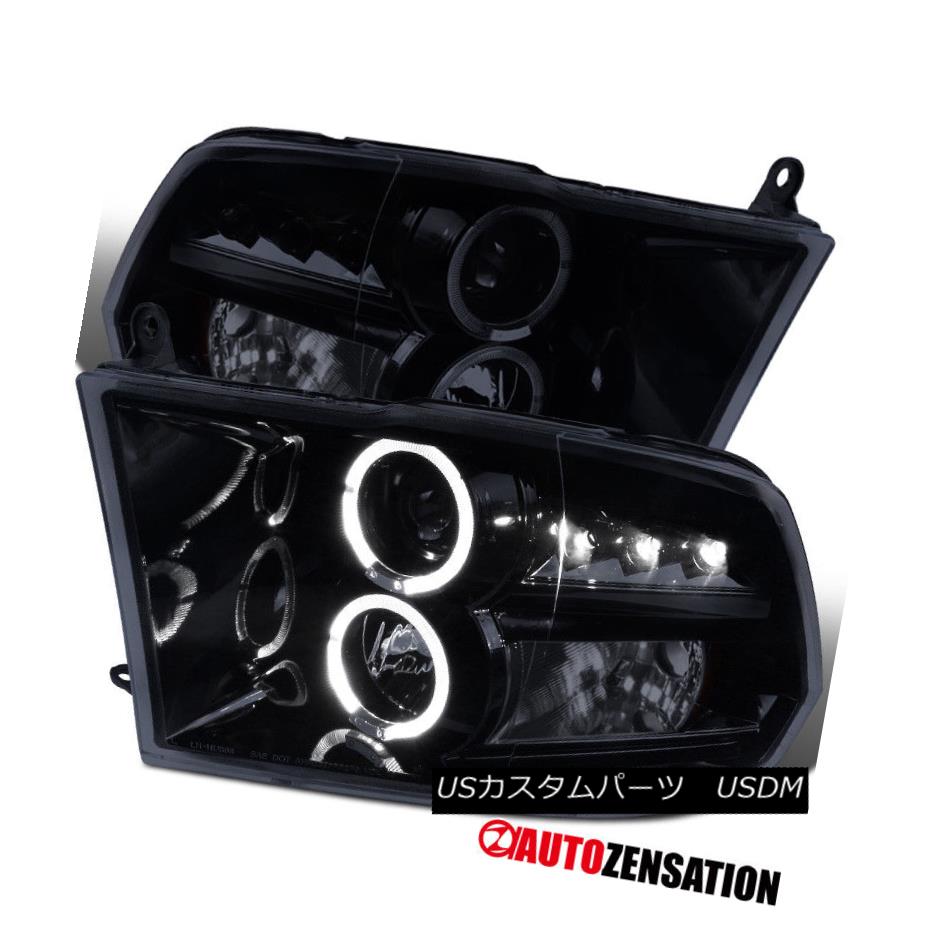 前照燈 09 17 Dodge Ram Truck Glossy Black Led Drl Halo Projector Headlights 09 17 Dodge Ram Truck Glossy Black Led Drlハロープロジェクターヘッドライト Pghintheround Com