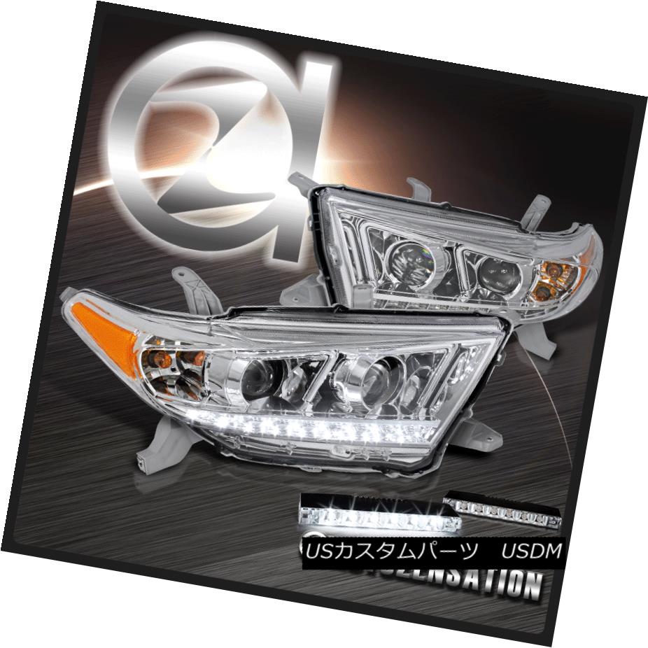 ヘッドライト For 11-13 Toyota Highlander Chrome SMD LED DRL Projector Headlight+6-LED Fog DRL 11-13トヨタハイランダークロムSMD LED DRLプロジェクターヘッドライト+ 6-LE D Fog DRL 【並行輸入品】