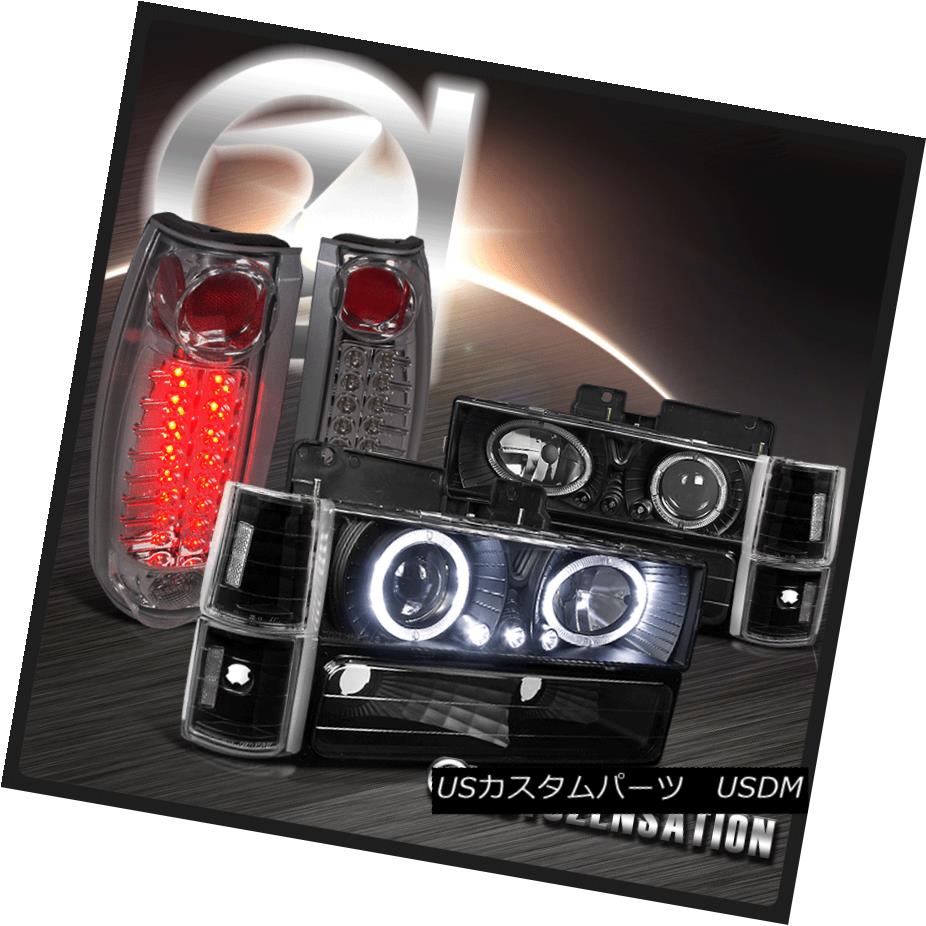 ヘッドライト 94-98 GMC C/K Sierra Yukon Black Halo Projector Headlights+LED Tail Lamps 94-98 GMC C / K Sierra Yukonブラックハロープロジェクターヘッドライト+ LEDテールランプ 【並行輸入品】