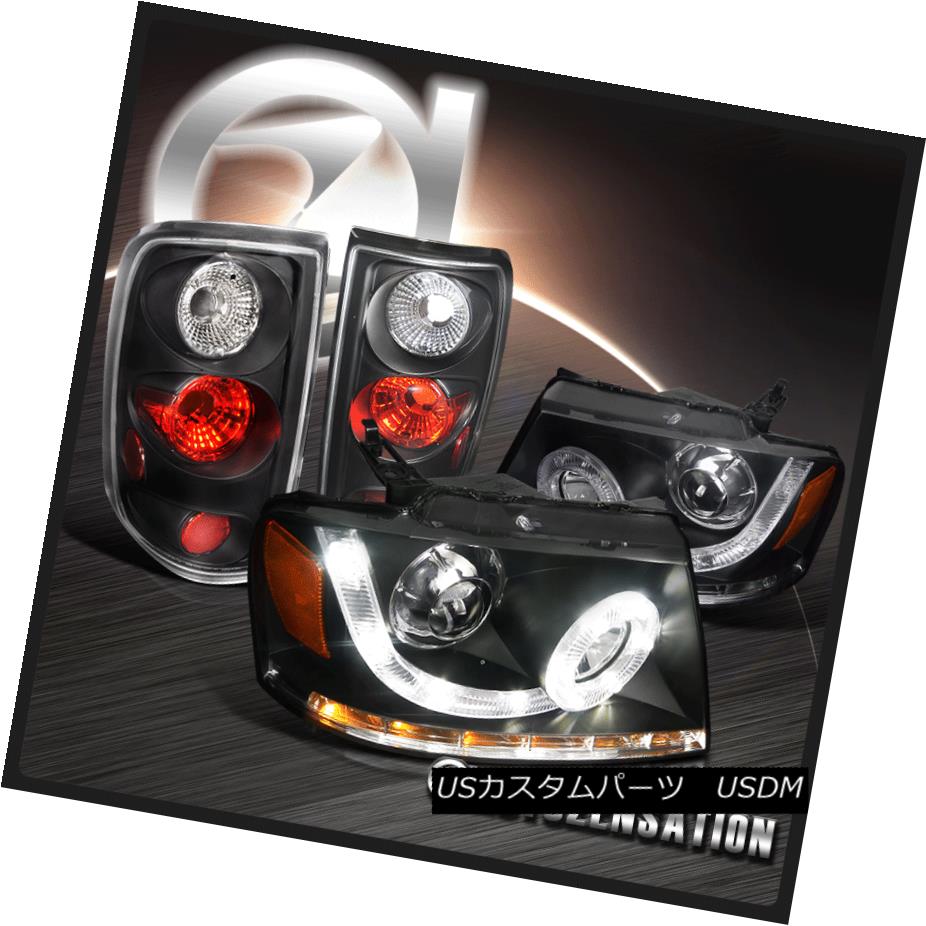 ヘッドライト 04-08 Ford F150 Black Halo LED DRL Signal Projector Headlights+Rear Tail Lamps 04-08 Ford F150 Black Halo LED DRL信号プロジェクターヘッドライト+リア rテールランプ 【並行輸入品】