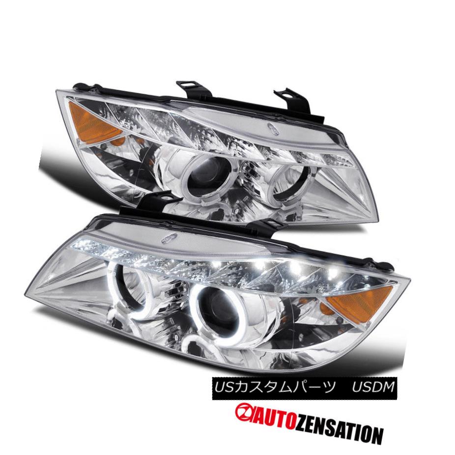 ヘッドライト 06-08 BMW E90 3-Series 4Dr Chrome DRL Halo Projector Headlights 06-08 BMW E90 3シリーズ4DrクロームDRLハロープロジェクターヘッドライト 【並行輸入品】
